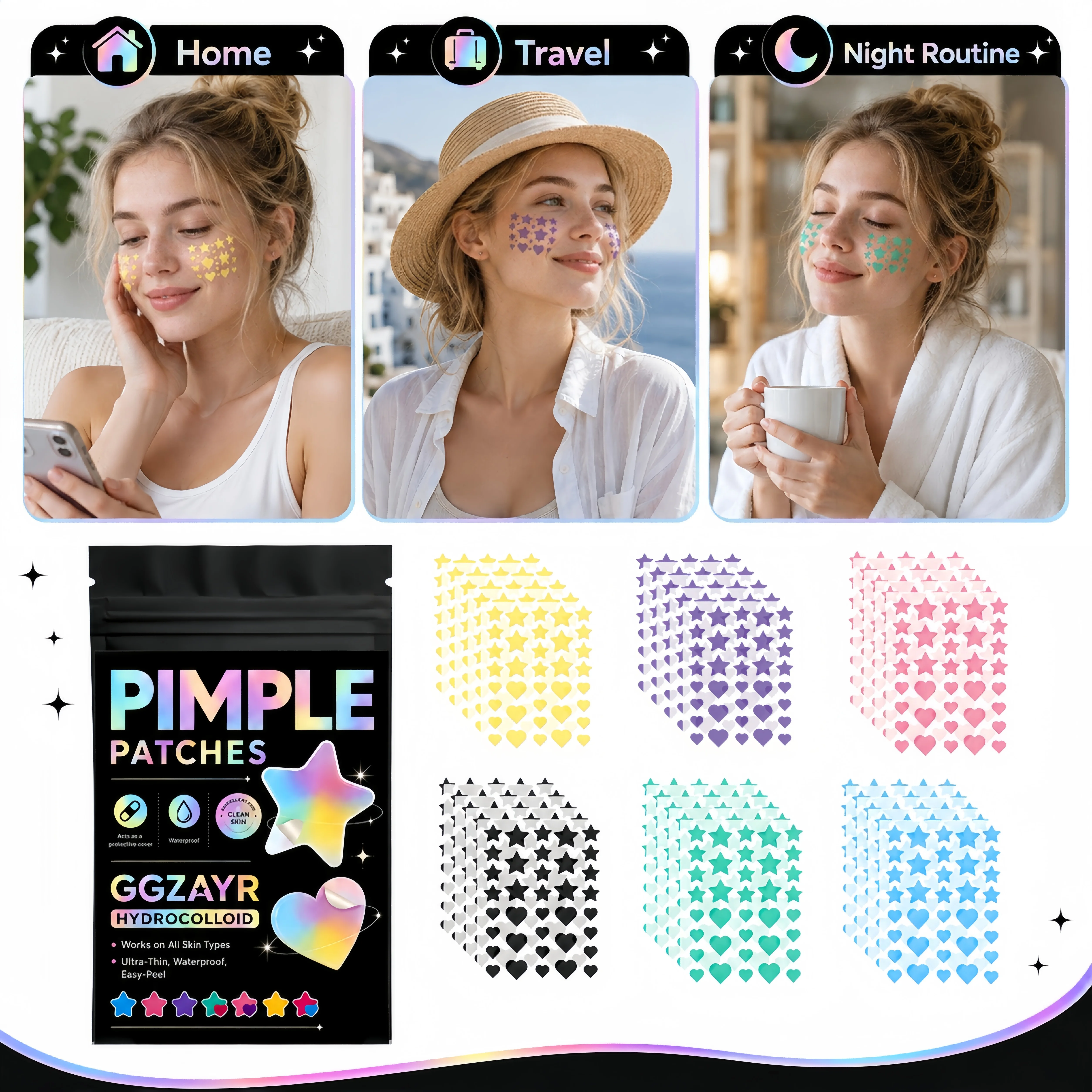 216/648/1080PCS Adesivos Color - Skincare The Originote avaliação e preço