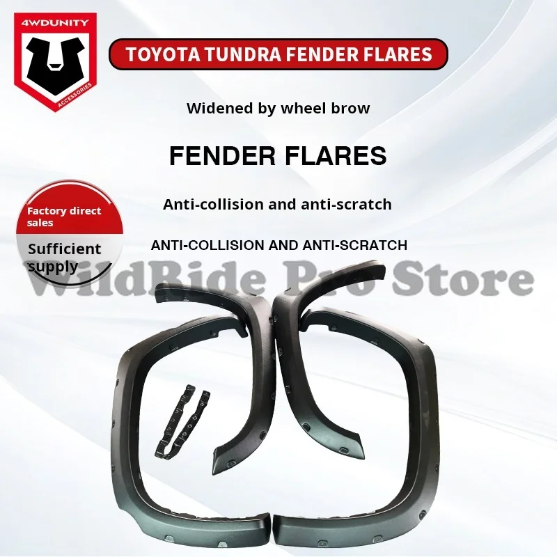Reinforced ABS Fender Flares for Toyota Tundra 2007-2021 Thickened Off-Road Mud Guards Direct Bolt-On Protection
