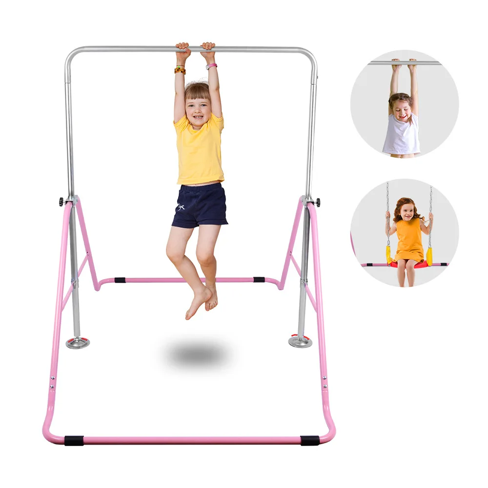 

Adjustable Expandable Gymnastics Horizontal Bars,Junior Training Bar Children Folding Training Monkey Bars for Kids