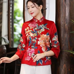 tang suit cheongsams vintage ethnic clothing traditional chinese clothes women Chinese traditional costume female embroidery top