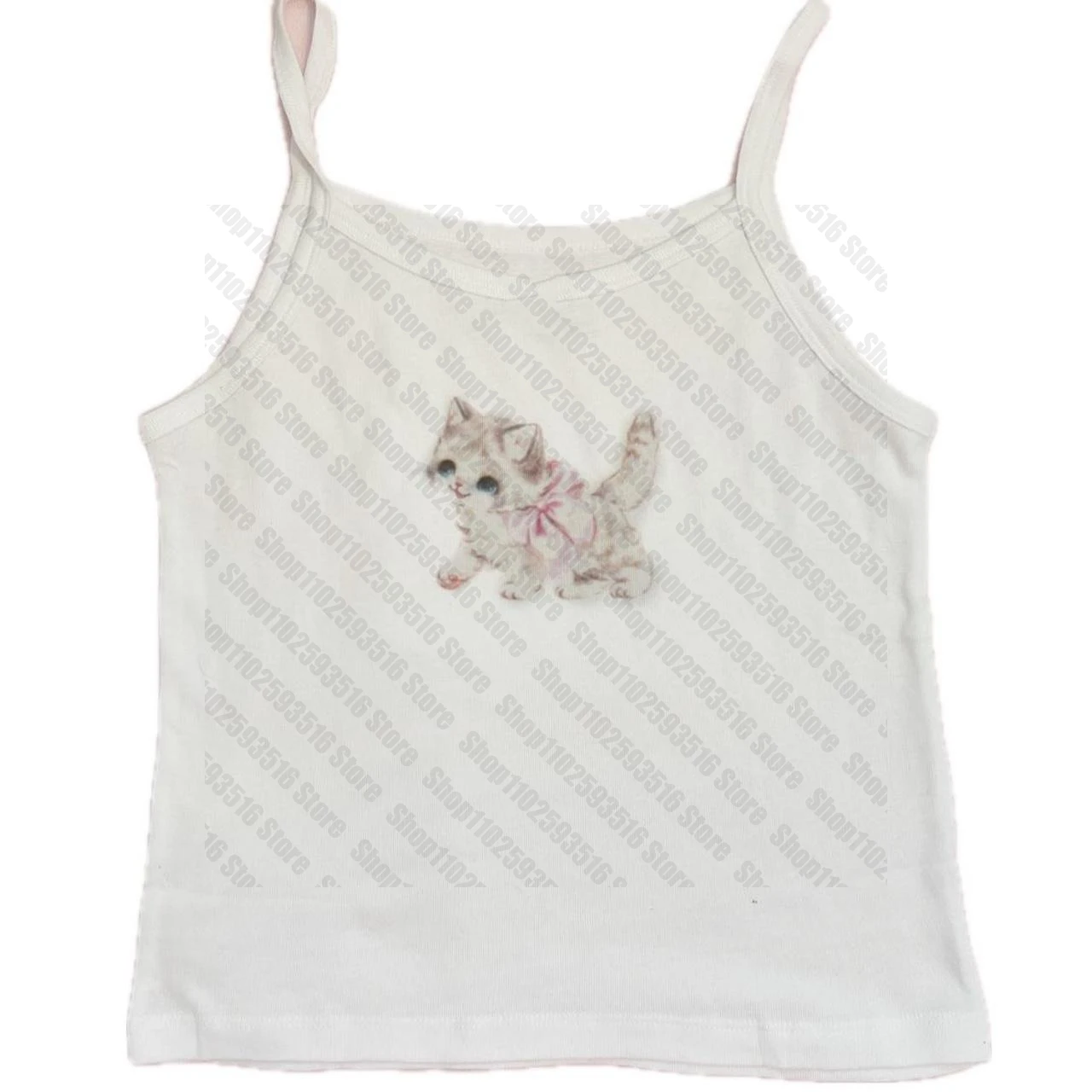 Streetwear hip hop Harajuku Women sleeveless tank top cat Girl Y2K Chic Grunge sexy Gothic Punk emo girl vintage Women crop tops