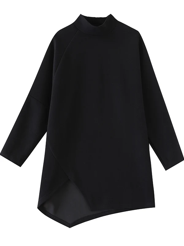 Losse lange Sve-hoodie Dames plus maat Spring Faion Inner Wear f Hoge kraag Casual Comfortabel Boting irt