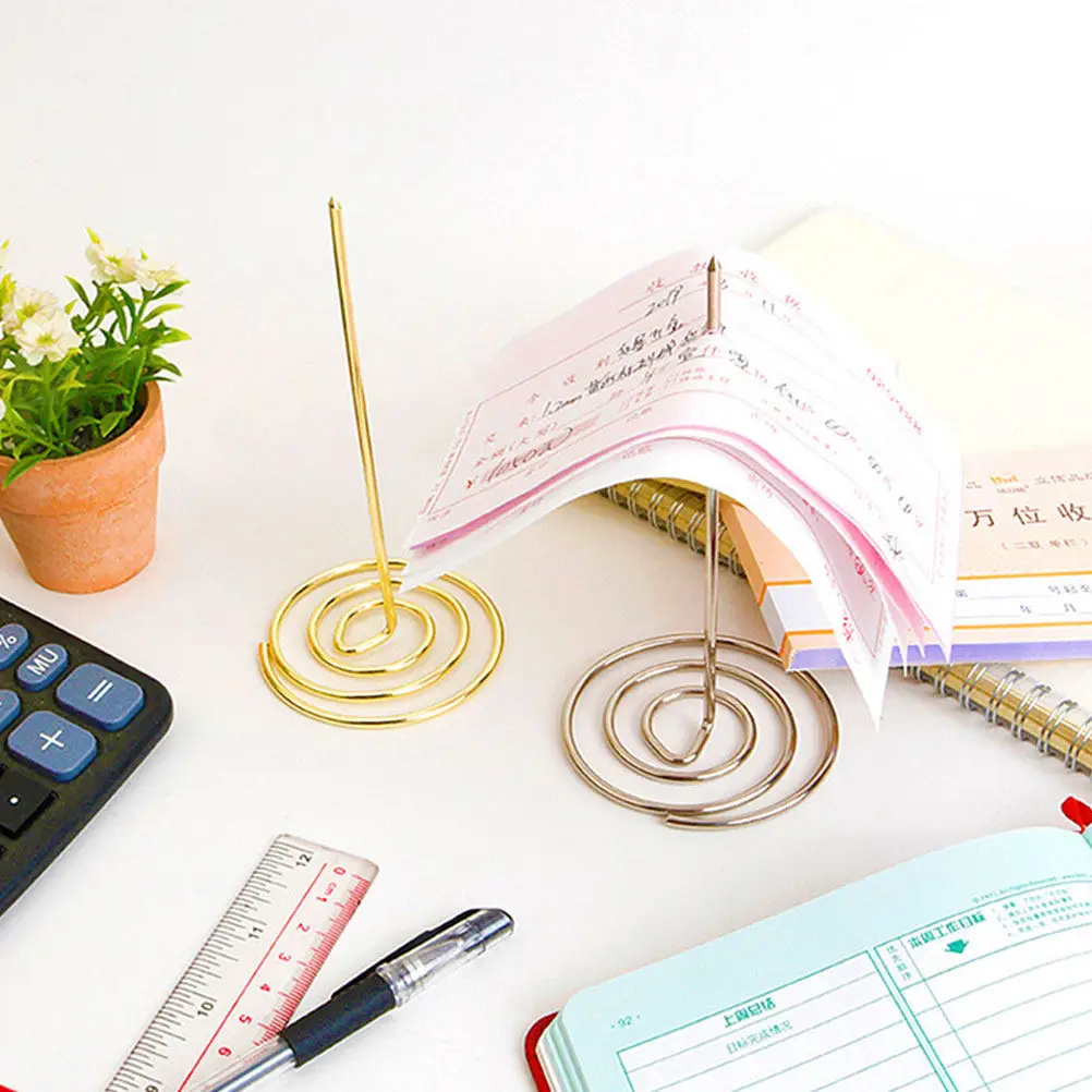 5Pcs Receipt Holder Stainless Steel Memo Spike Organizer for Restaurant Office Bills Ticket Storage Multipurpose Desktop Bill