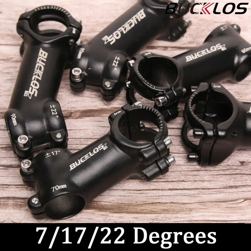 BUCKLOS Fahrradlenkervorbau 7/17/22 Grad ultraleichter Fahrradvorbau 31,8 mm MTB-Leistung 60/70/80/90/100 mm Mountainbike-Tisch