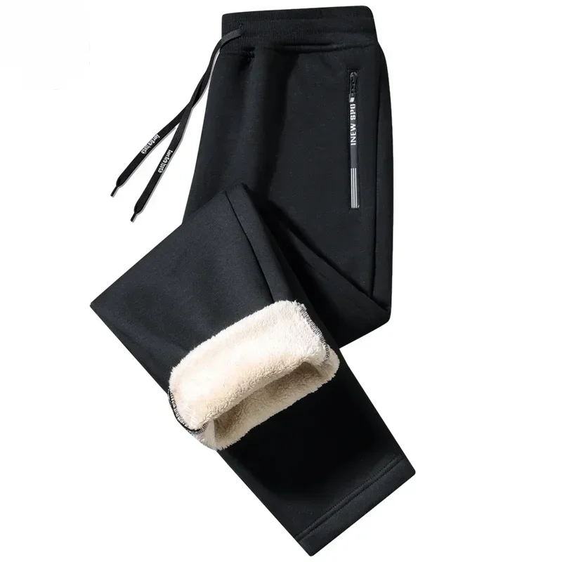 

2024 New Winter Plus Size Cashmere Pants 6XL 7XL Men's Straight Pants Fleece-lined Thickened Windproof Warm Sports Ski Pants