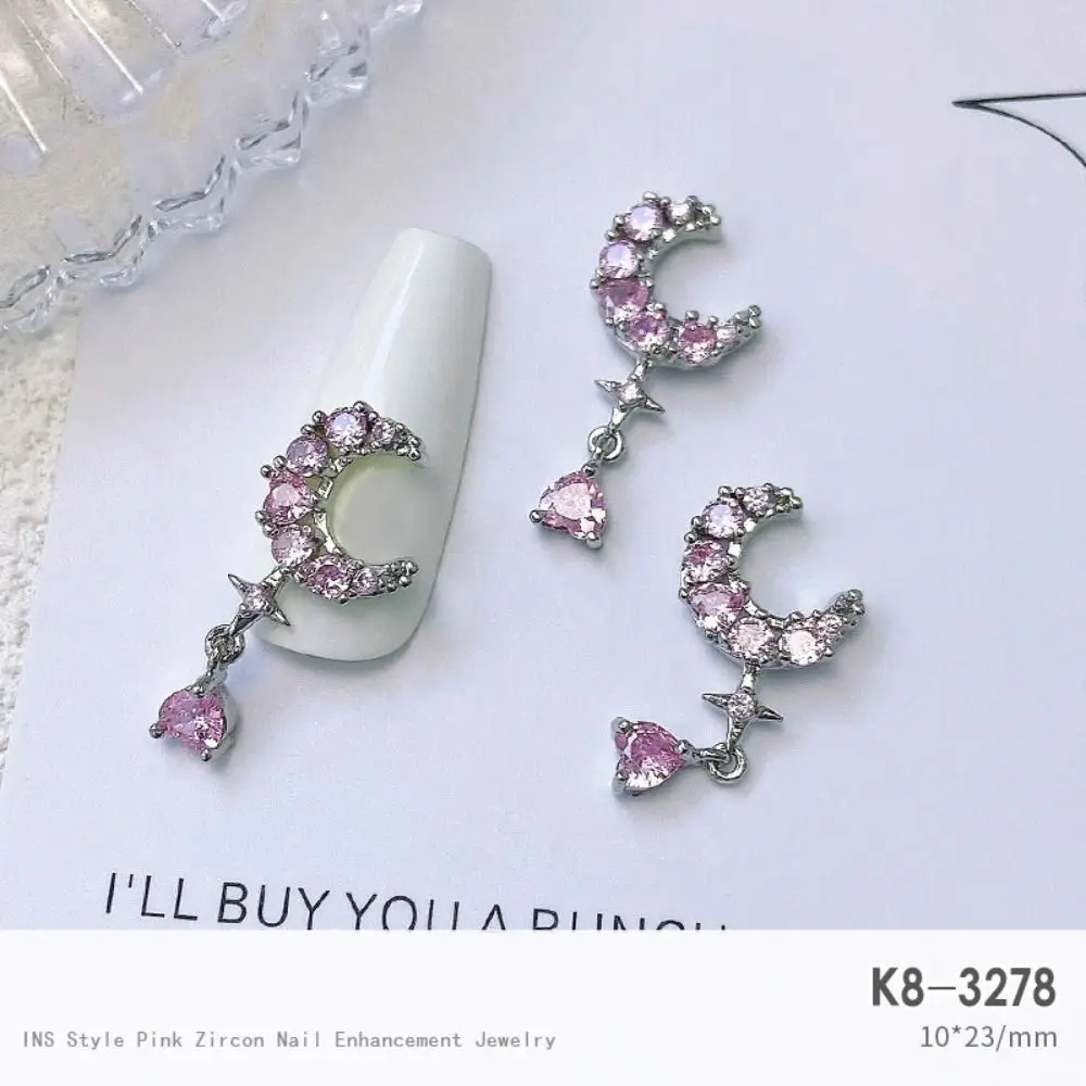 

Light Luxury Charms Luxury Nails Loving Heart Japanese Style Nail Decor Pendant Alloy DIY Nail Charms Pink Jewel Nails Decor