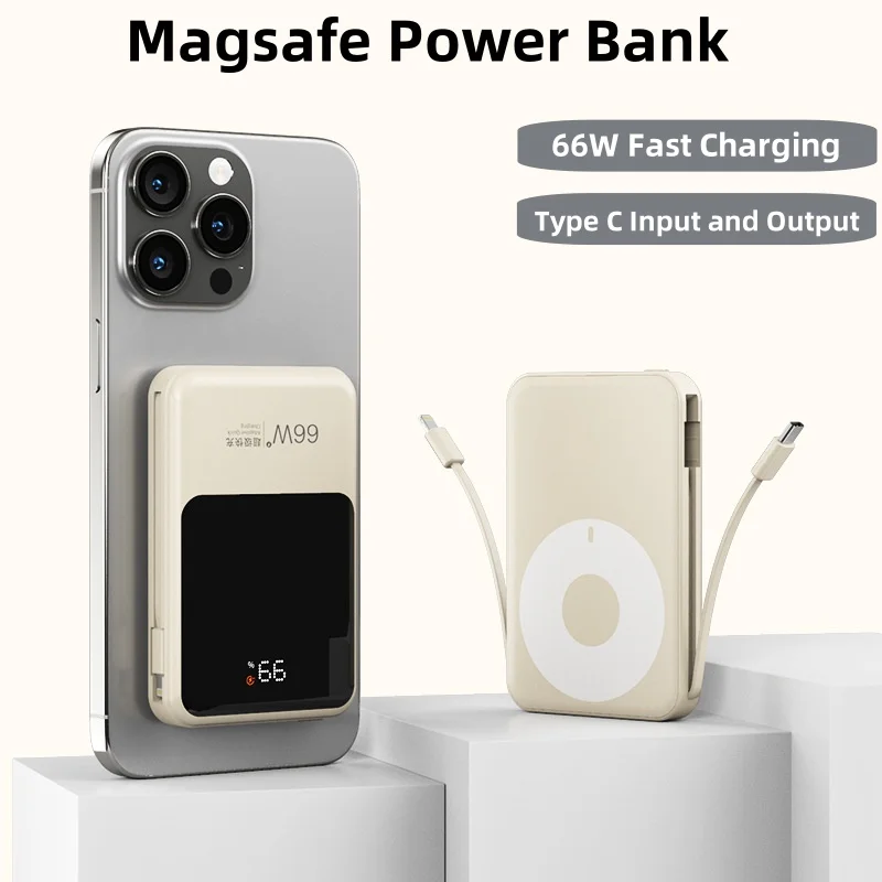 

20000mAh Magsafe Power Bank Magnetic Wireless 66W Fast Charging Powerbank for iPhone 16 Xiaomi Huawei Portable Induction Charger