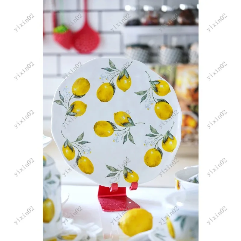 

Irregular Round Ceramic Plate Porcelain Dish for Fruit Steak Pasta Dessert Breakfast