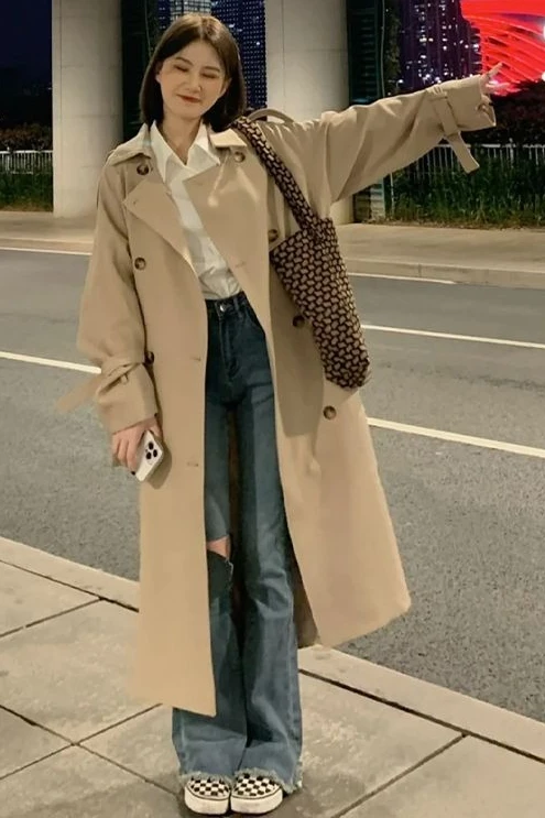 2026 Spring and Autumn New Women's Windbreaker Coat Loose Commuter Casual Fashion Windbreaker