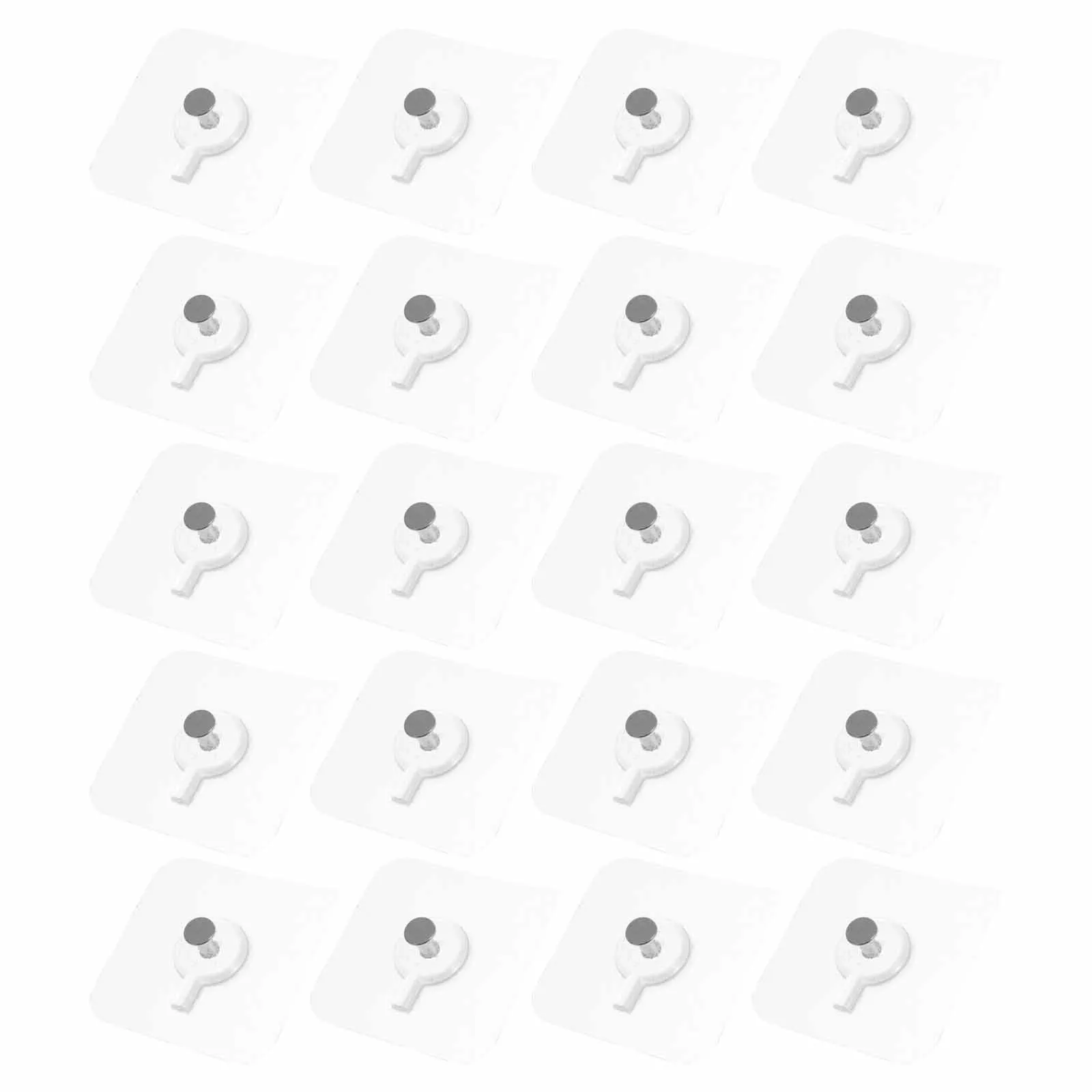 

20pcs Nail Free Hooks Strong Adhesive Transparent Wall Mounts Kitchen Sticker Home Hanging Steel Self Adhesive No for Closet