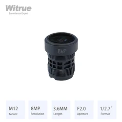 Witrue HD 8MP CCTV Lens M12 Mount 3.6MM Aperture F2.0 Format 1/2.7 for Surveillance Security IP Cameras Wholesale