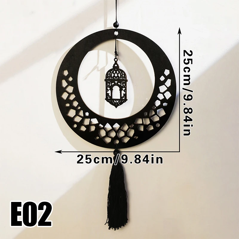 

Bohemian Wooden Hollow Moon and Star Lantern Diy Ramadan & Eid Mubarak Hanging Decor Islamic Home Hanging Wall Handmade Ornament