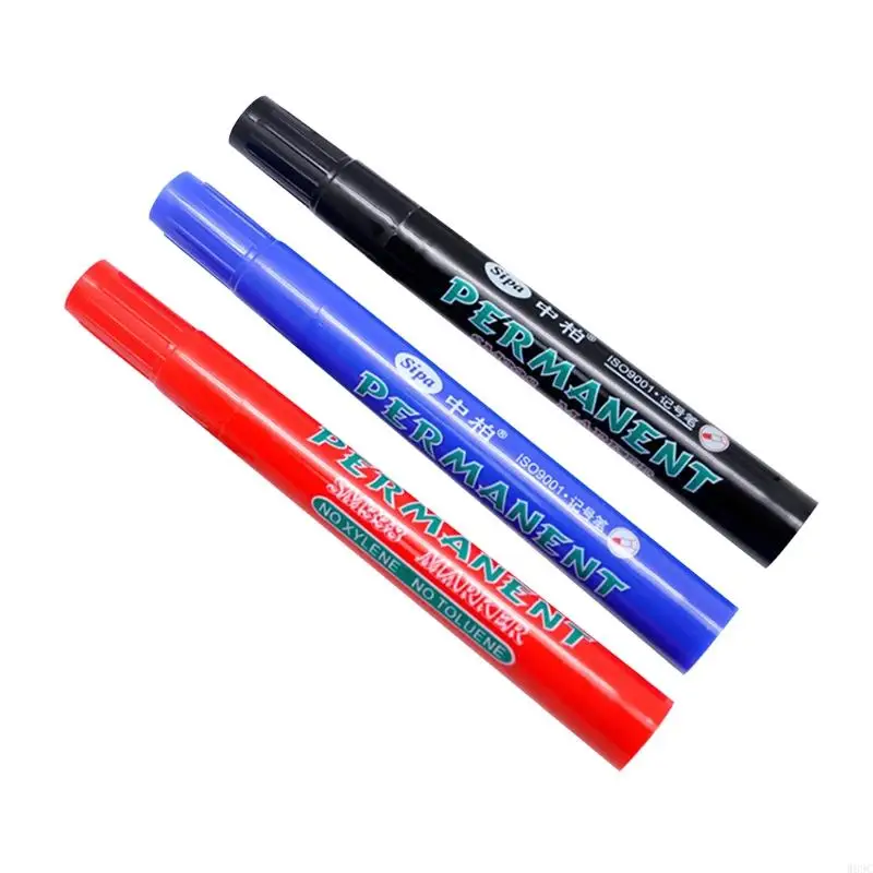 W89C Permanent Markers Black Permanent Marker 3.0mm Pen Tip Works on Metal Stone