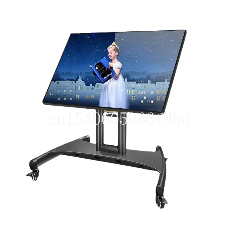 Floor-Standing Short TV Bracket Conference Platform Stage Cart 90-Degree Tilt 43-55-65-70 Inch Universal