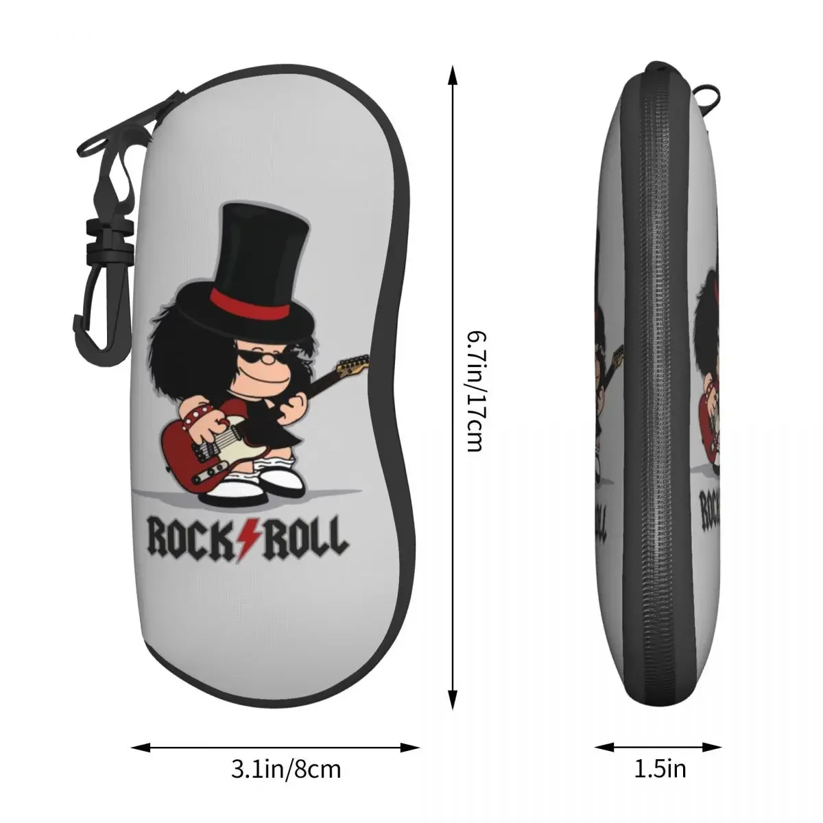 Comic Mafalda Rock chitarra custodia per occhiali da vista uomo donna Soft Cartoon Quino Manga occhiali da sole borsa protettiva