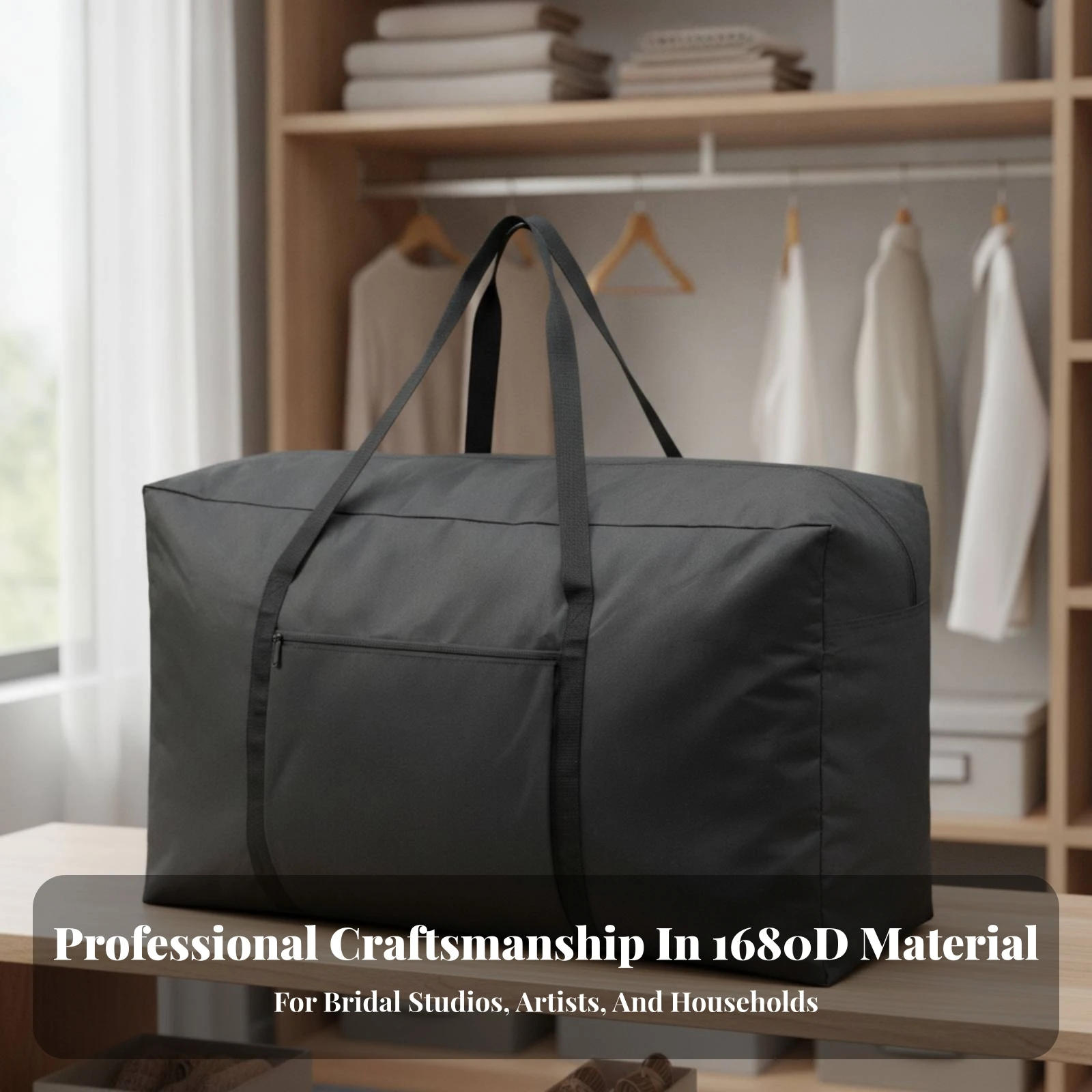 Garment Storage Bag Dustproof Garment Bag with Pocket Reusable Foldable for Brides, Travel, Moving