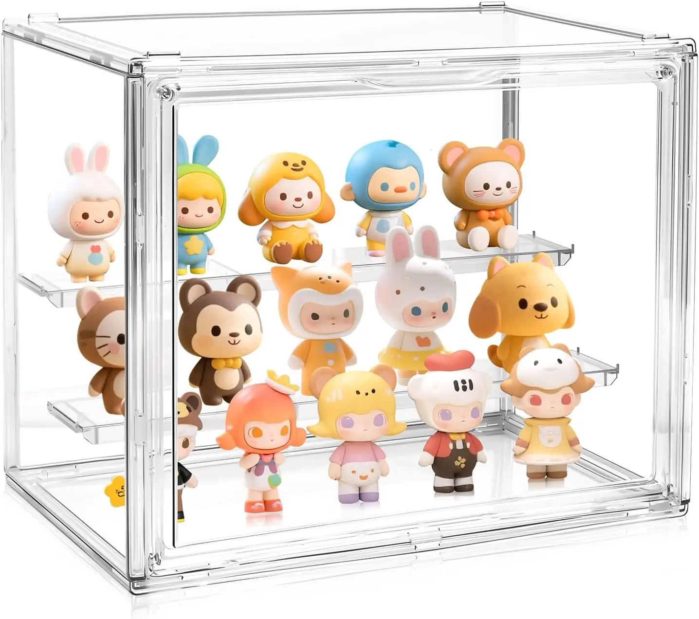 Acrylic Display Case for Collectibles Clear Display Box for Figures with Magnetic Door, Stackable Design, Display Box