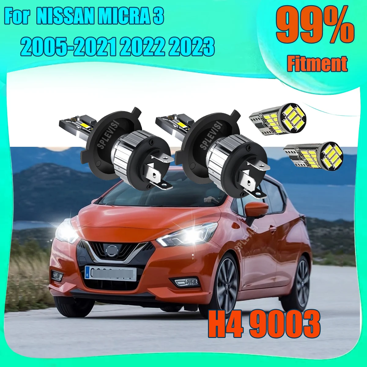 

High-Quality LED Car High Low Headlights with 3 Warrantys For NISSAN MICRA 3 2005 2006 2007 2008 2009 2010 2011 2012 2013-2023