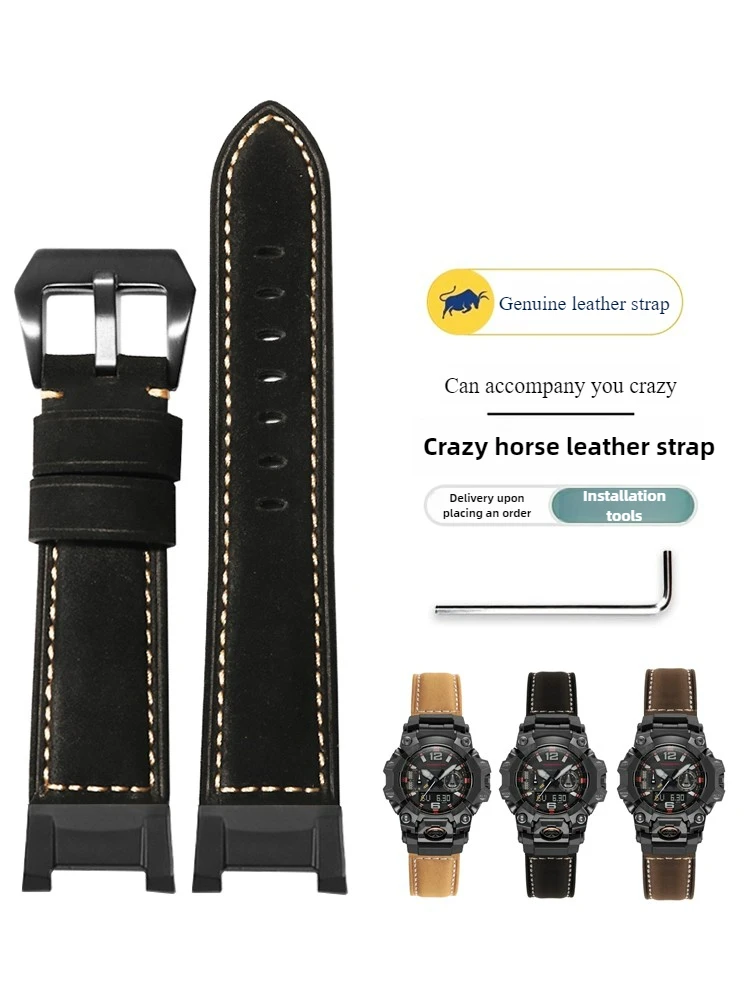 

Suitable for G-SHOCK Watch with Male Third-generation Big Mud King GWG-B1000 Matte Crazy Horse Leather Modification