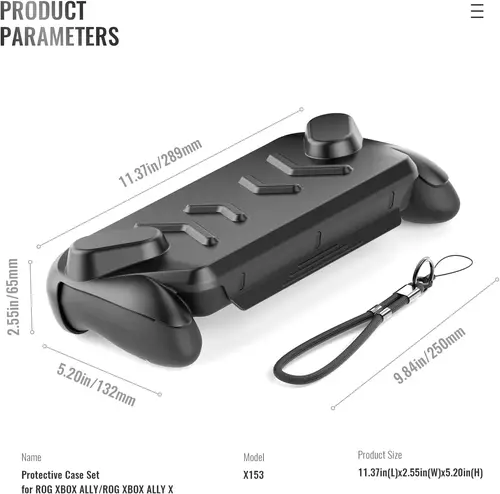 Imagen 2 del producto Funda protectora completa compatible con ROG Xbox Ally/Ally X, funda protectora con carcasa frontal desmontable para ROG Xbox Ally