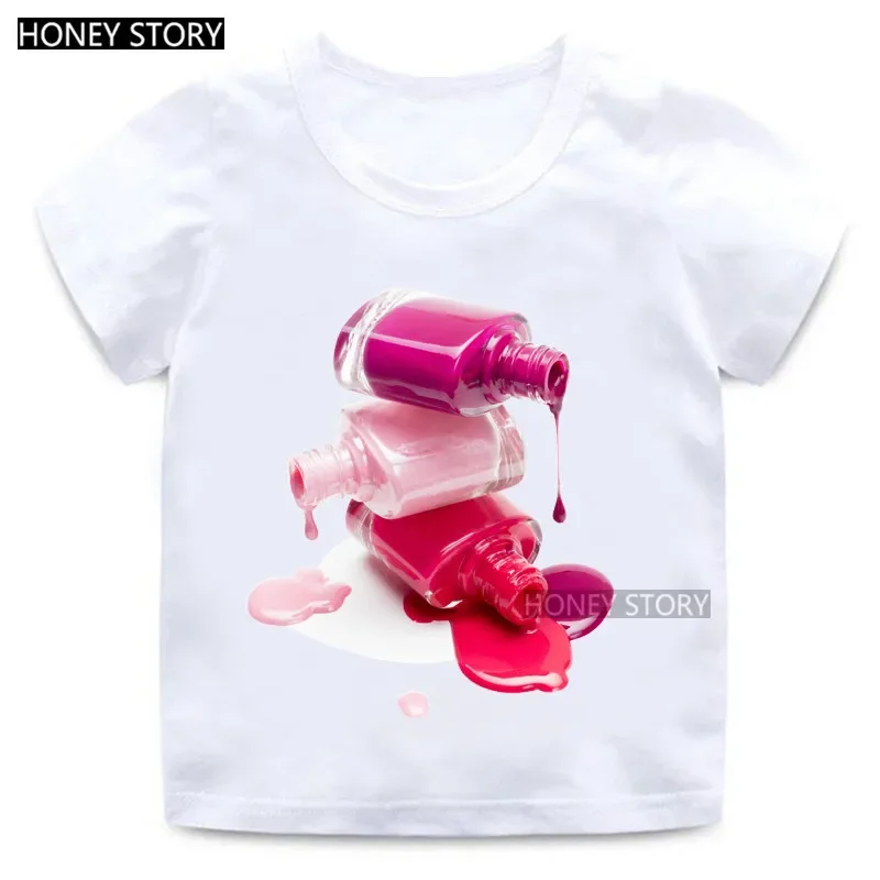 Nail Polish Bottle Kids T-shirt Fashion Nail Polish Bottle Printed T-shirt for Kids Girls Clothes   Clothes