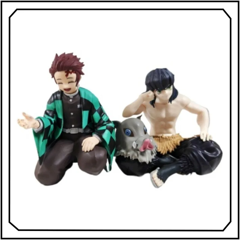 

Demon Slayer Gashapon Kamado Tanjirou Hashibira Inosuke Sitting Posture Doll Desktop Action Figure Gifts