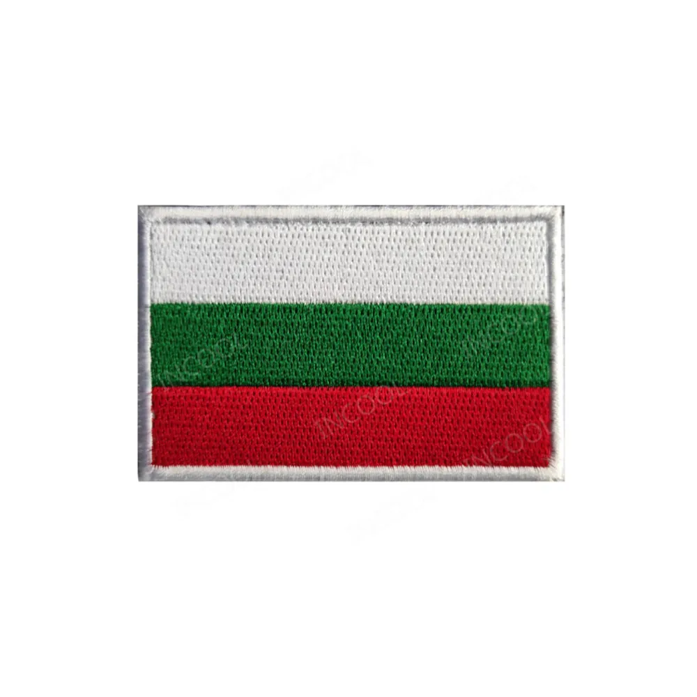 Parches bordados, parche de bandera de Bulgaria, apliques de banderas búlgarias, bordado de Chevron para ropa, mochila, chaquetas