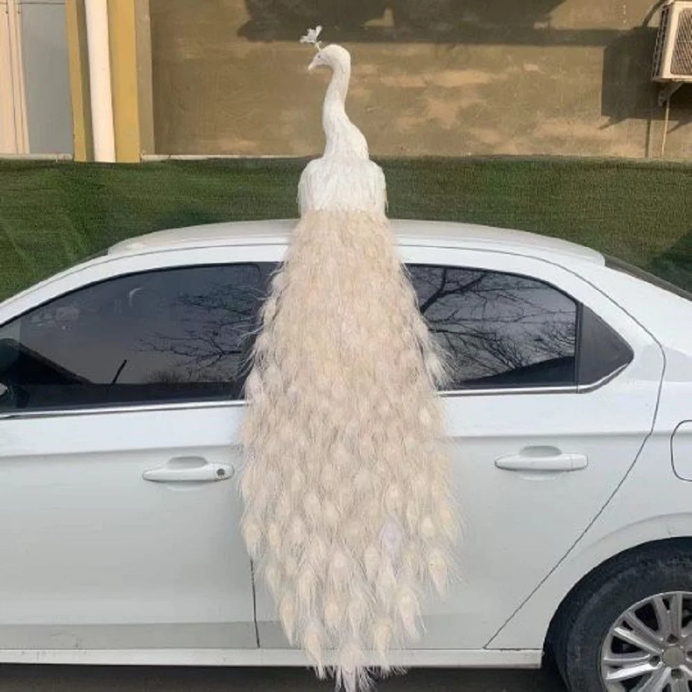 

huge simulation peacock model foam&feather beautiful white peacock doll about 180cm