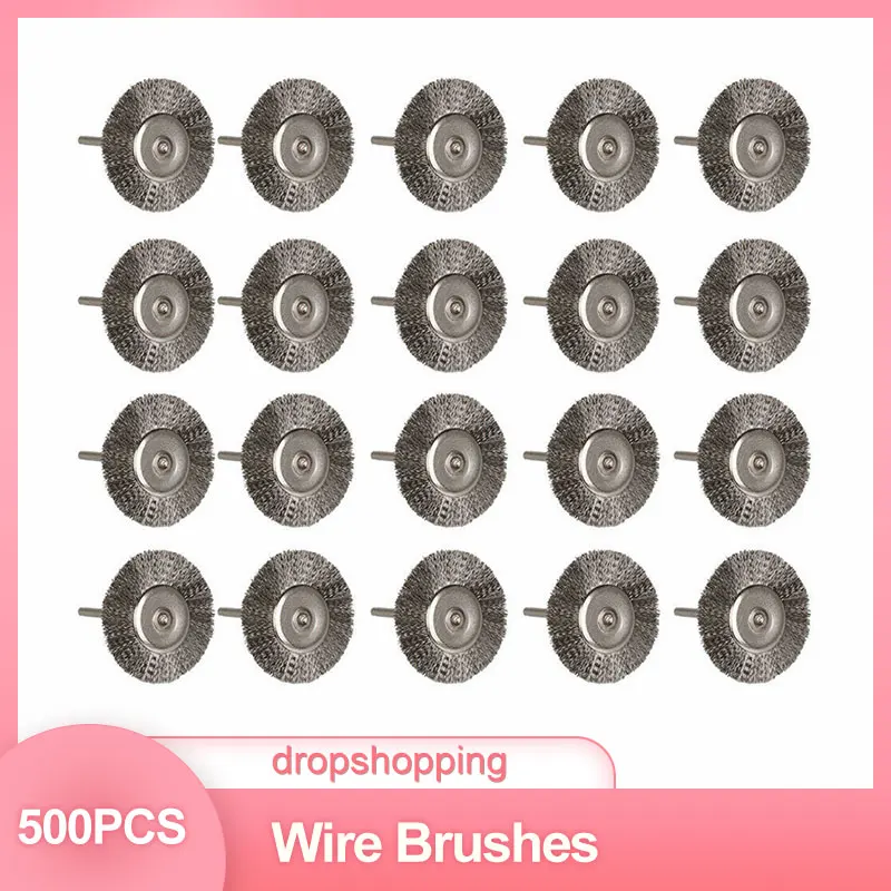 50Pcs Wire Brush Rotary Tool Stainless Steel Die Grinder Removal Wheel Brush Head For Metal Polishing Cleaning Rust Removel