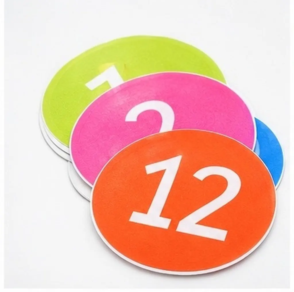 6Pcs Floor Number Stickers for Classroom Line Up Spots Colorful PVC Number Spot Markers Stickers Preschool Early Education