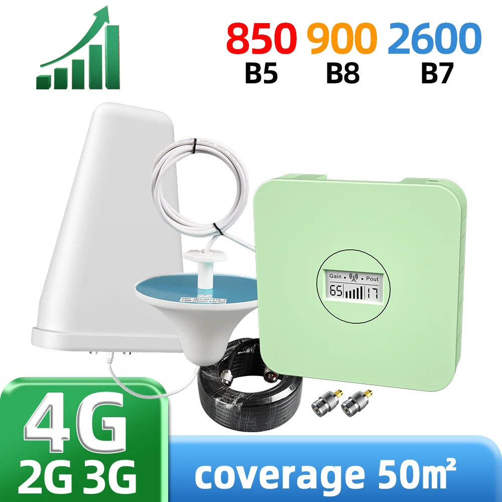 야외 안테나 네트워크 신호 부스터, 14dbi, 2G, 3G, 4G, B5, B8, B7, 70db 신호 증폭기, 휴대폰 셀룰러 증폭기