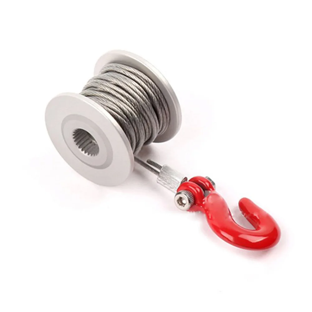 Aluminum 25T Steering Gear for winch Drum Wheel for RC for Rock Crawler 1/10 Scale with 198cm Wire Length Suitable for RC for