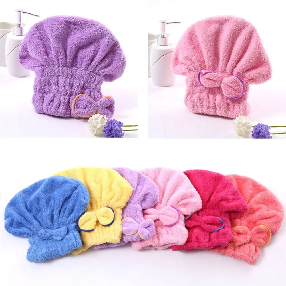 

Magic Fleece Absorbent Microfiber New Arrival Bathing Textile Lovely DrY Turban Bath Shower Hat Bath Towel Hat Cap Hair Towel