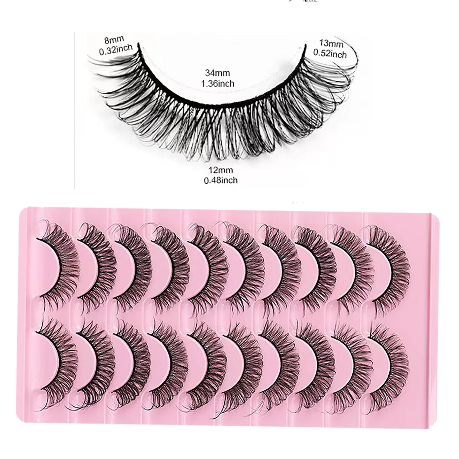 10 pairs of popular Russian curly eyelashes, thick big eyes, multi-layer three-dimensional curling, essential for European and A