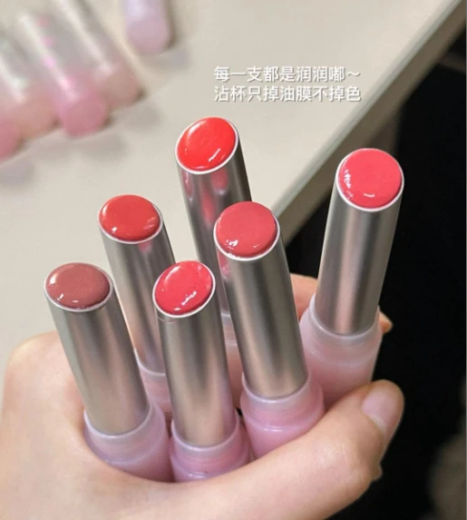 Flortte กระจกน้ำ Lip Glaze ติดถ้วยลิปบาล์มแข็งน่ารักแต่งหน้าสาวๆ