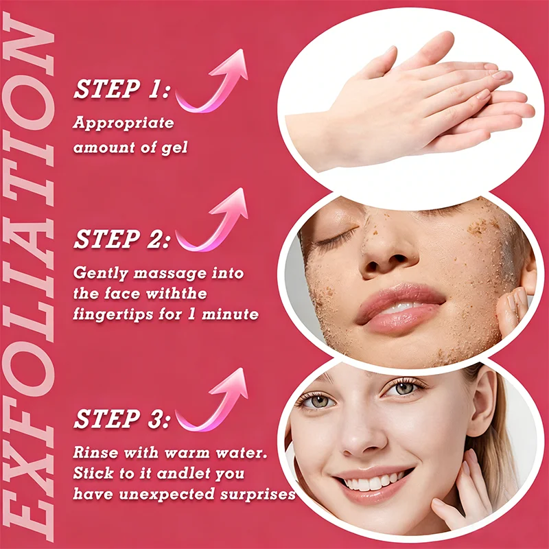 YUITIKUE 100g Sakura Gesichts-Peeling-Gel Sanfte Tägliche Reinigung Hautpflege Exfoliator für Glatte Strahlende Haut – Detail 7