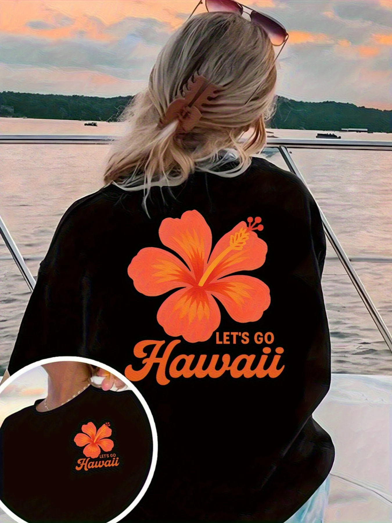 Hawaii Aloha Flower Graphic T-Shirt Women Summer Fashion Short Sleeve Tee Retro Streetwear Ladies Vacation Aesthetic Top