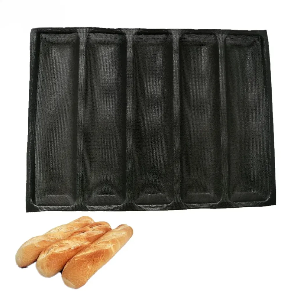 

Non-Stick Baguette Wave French Bread Bakeware Perforated Baking Pan Mat for 12-Inch Sub Rolls Silicone Baking Liners