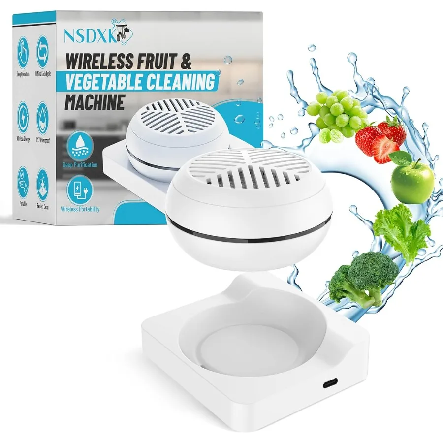 

Fruit and Vegetable Washing Machine Fruit Vegetable Cleaner Device Portable USB Wireless Veggie Wash with Purification Technolo