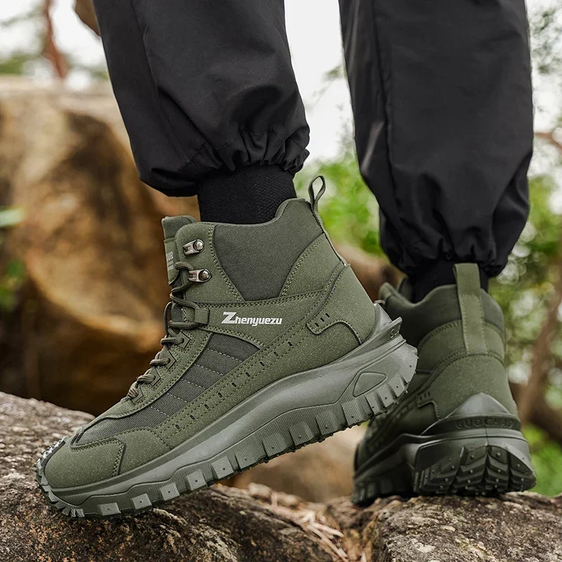 Big Size 48 Hiking Boots For Men Camping Shoes High Top Men's Trekking Shoes Outdoor Non-slip Platform Sneakers Man Sports Shoes