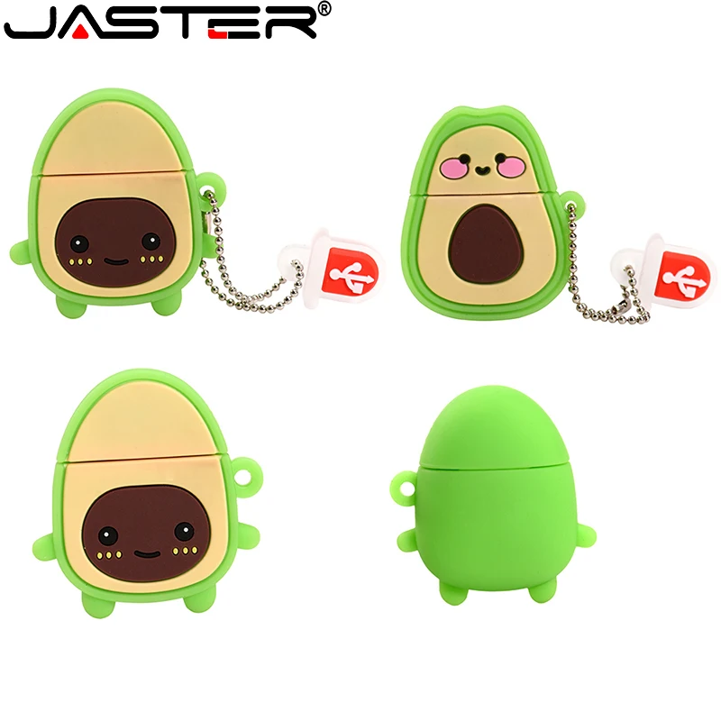 JASTER USB 2.0 Flash Drives 128GB Cute Avocado green USB flash drive Pen drive 64GB 32GB Memory stick Gifts for children U disk