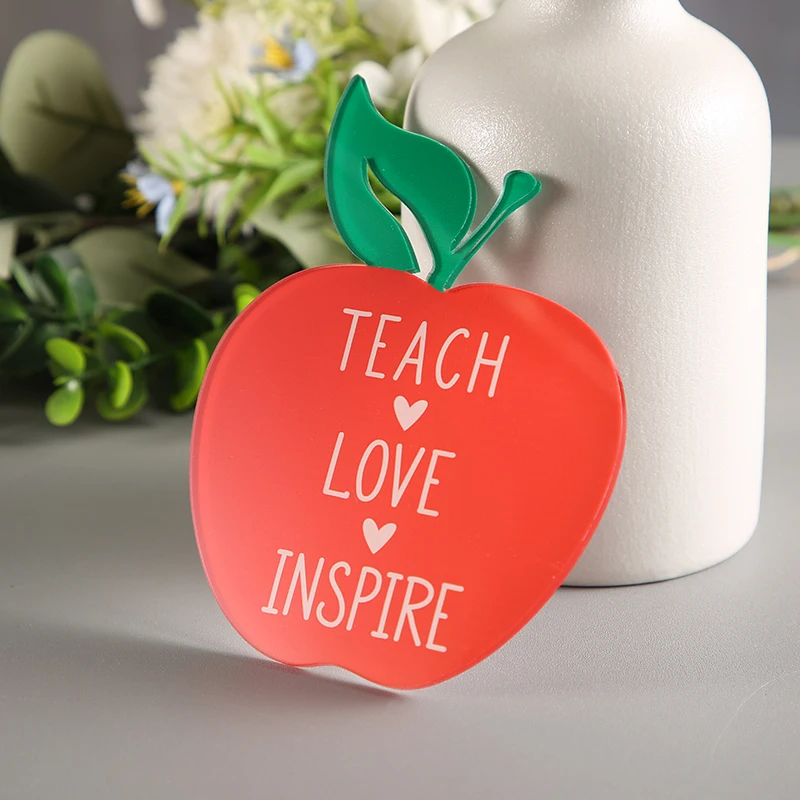 Teach Love Inspire apple for Teacher Gift,Teacher Appreciation Gift Ornament,  Thank You Gifts Farewell Gift for Teacher