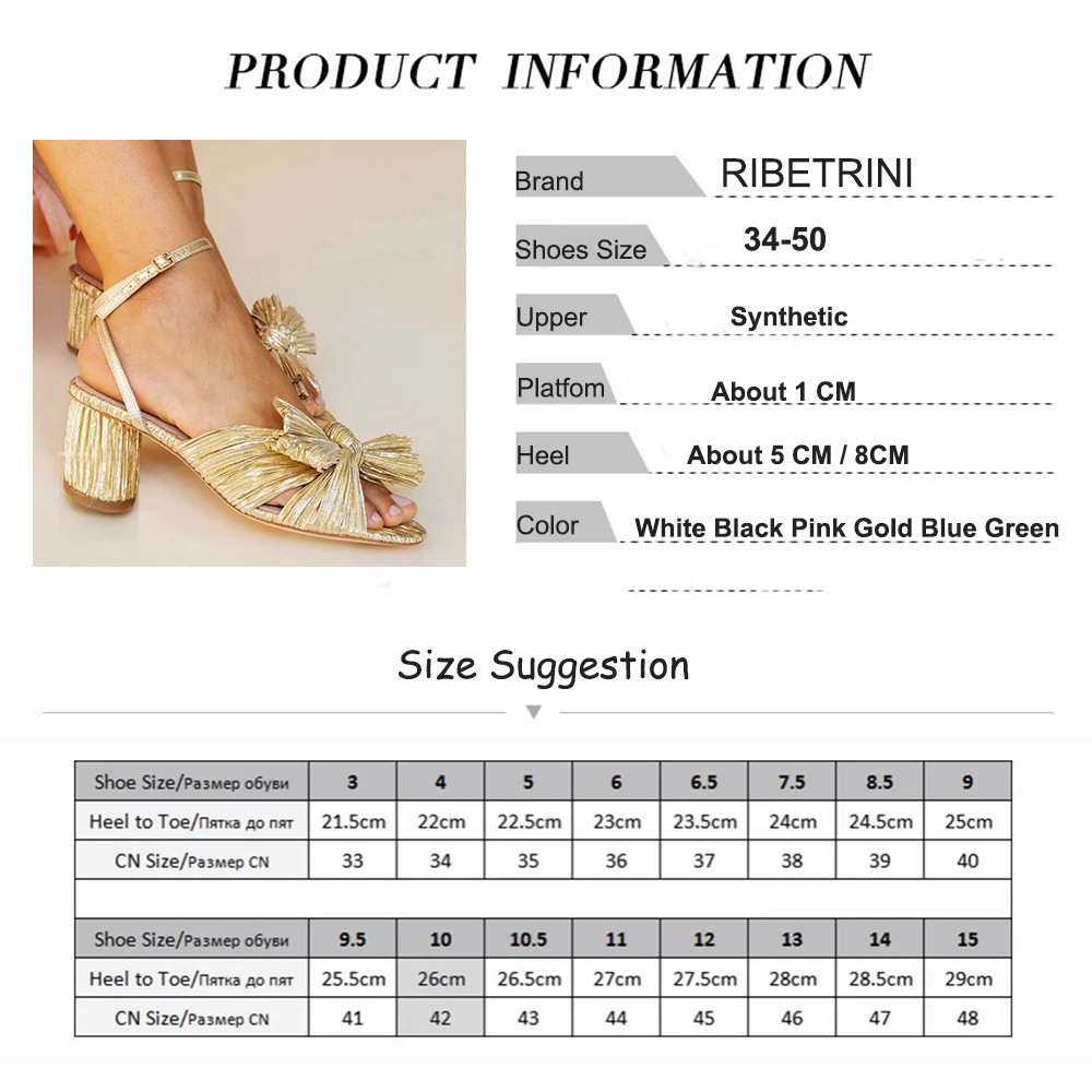 RIBETRINI Brand Luxury Designer High Quality Open Peep Toe Bowknot High Heels Women Sandals Party Dress Wedding Summer Shoes