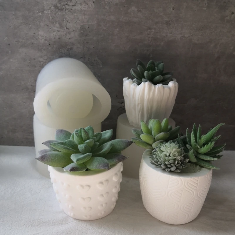 Succulents Flower Pot Resin Silicone Mold Suitable for Diy Garden Flower Pot N58F