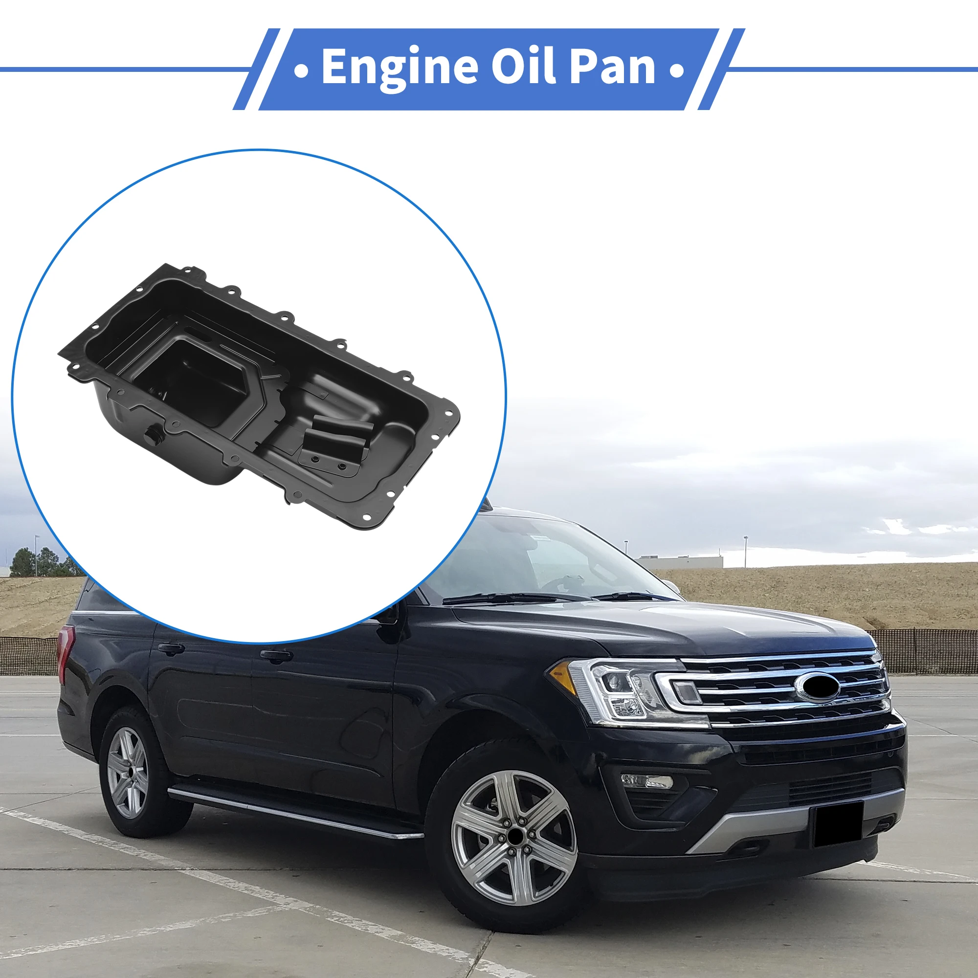 

UXCELL 1 Pc No.2L1Z6675BA Engine Oil Pan for Ford Expedition 2002-2008 Iron Black