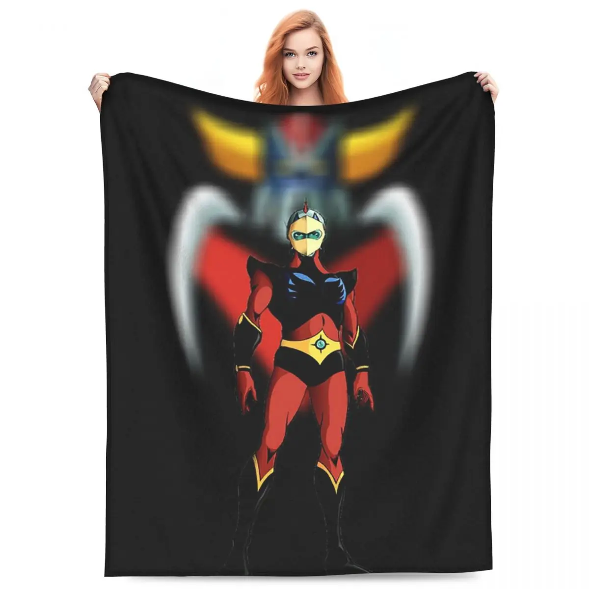 Goldorak Grendizer Anime UFO Robot Goldrake Blankets Flannel Sofa Throw Blanket Breathable Couch Bedding Throws Bedspread Quilt