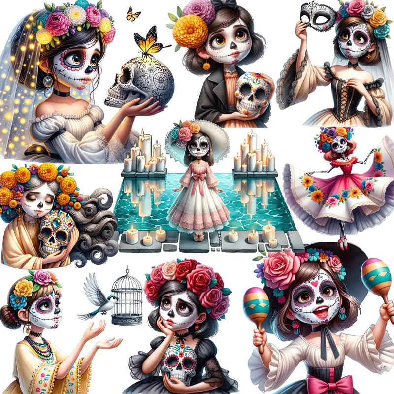 Day of the Dead Stickers Crafts And Scrapbooking stickers kids toys book Decorative sticker DIY Stationery