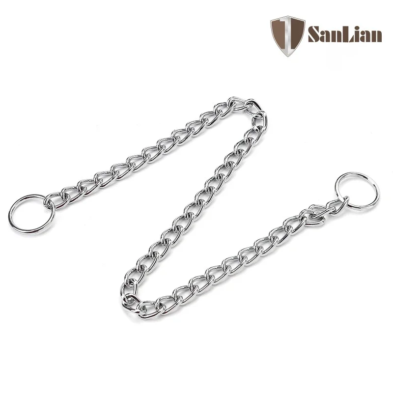 Slip P Chain Dog Choke Collar for Small Medium Large Dogs Heavy Duty Titan Training Collars 2 Row Chrome Adjustable Pet Collar