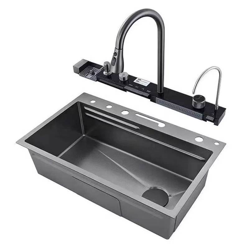 

HONGDEC SS304 600MM BLACK Kitchen Faucet Sink Smart Sink