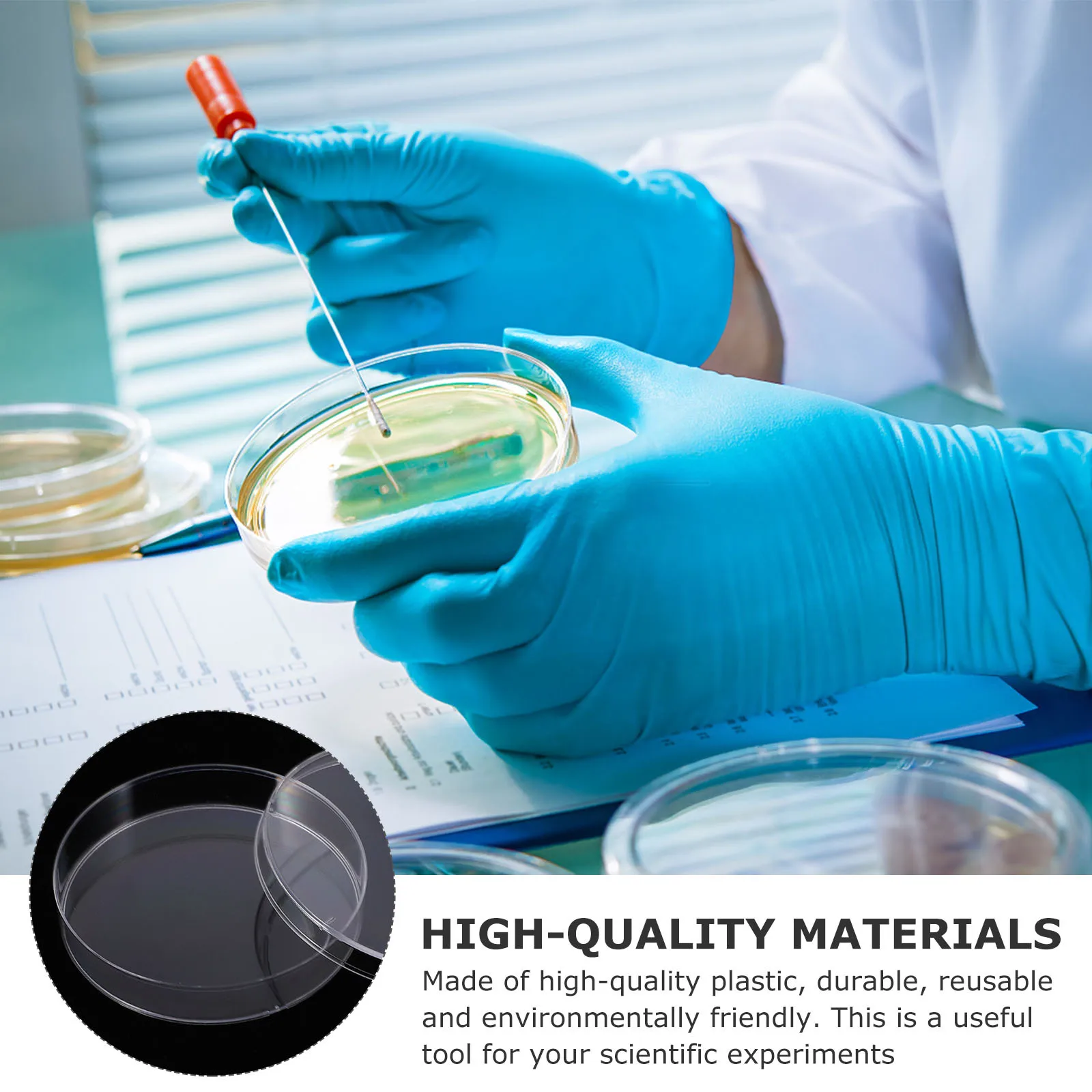 

50Pcs Plastic Petri Dish Set with Lids for Culture Experiments Science Fair Projects Microbiology Education Learning